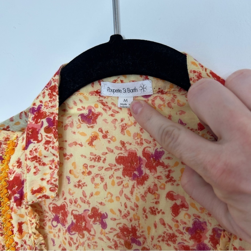 Poupette St. Bart Rita Floral Maxi Dress Pink Yellow Size Medium - Picture 12 of 12